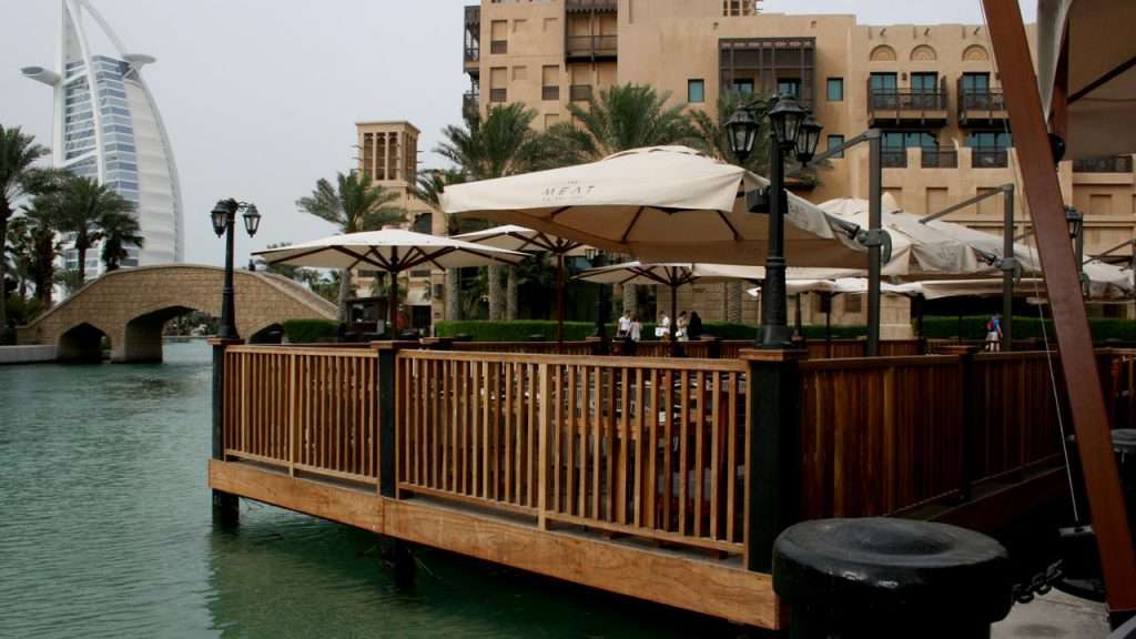Timber deck with views of the Burj Al Arab
