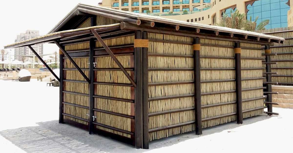 Timber lath shed