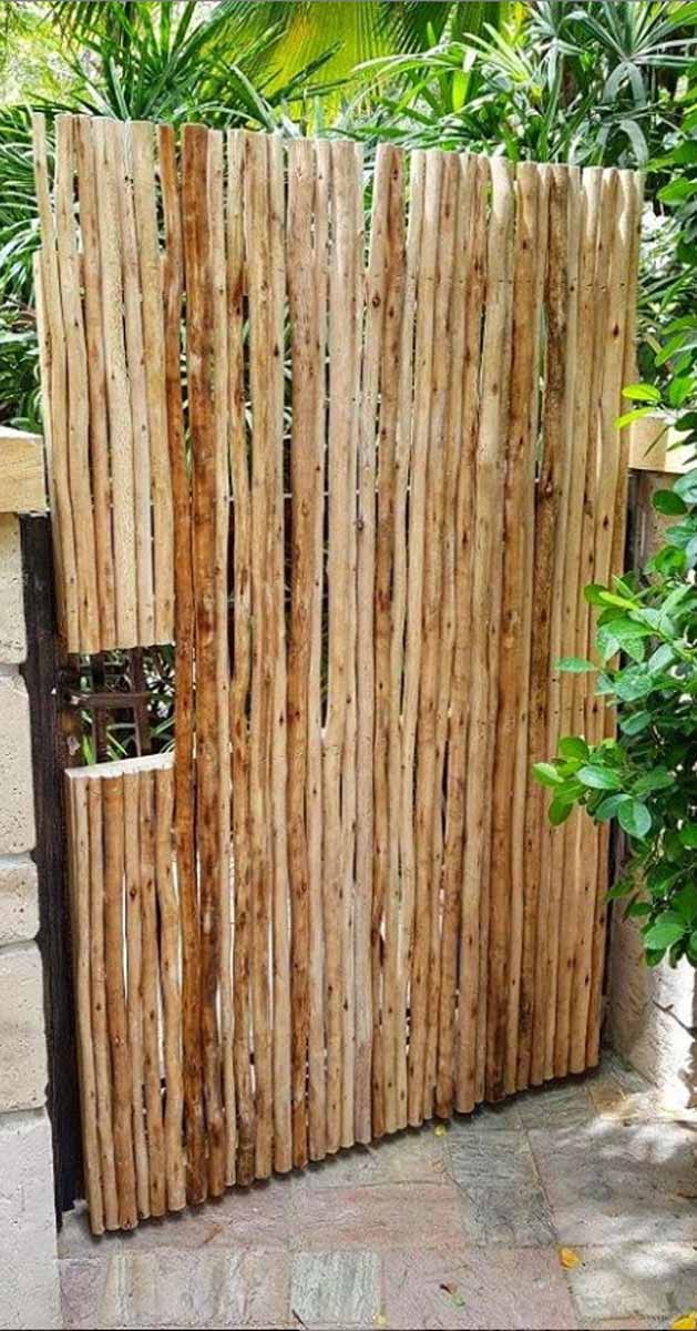 Timber lath garden gate