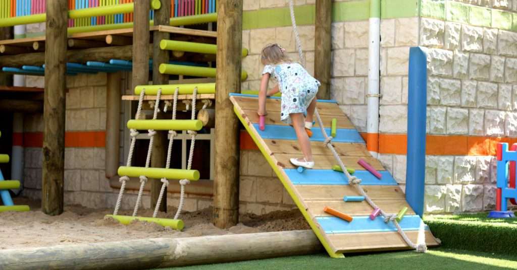 Fun and colourful outdoor play-area for kids at Kid's Spot Nursery.