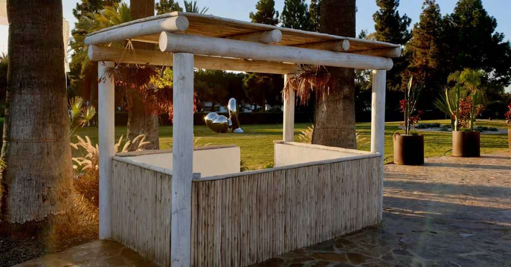 Boho Club Marbella custom built timber DJ booth
