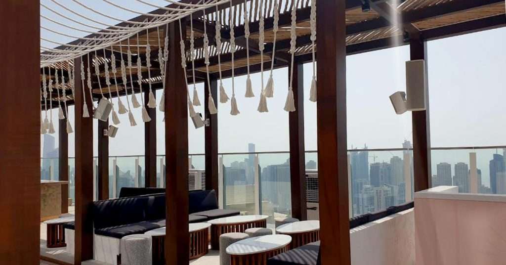 Taj Jumeirah Lakes Towers Hotel timber rooftop pergola