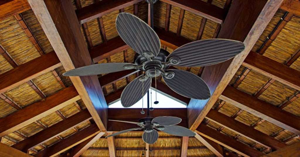 Square timber double roof interior