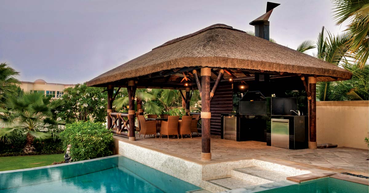 Experience Rustic Outdoor Living in our Thatched Gazebo