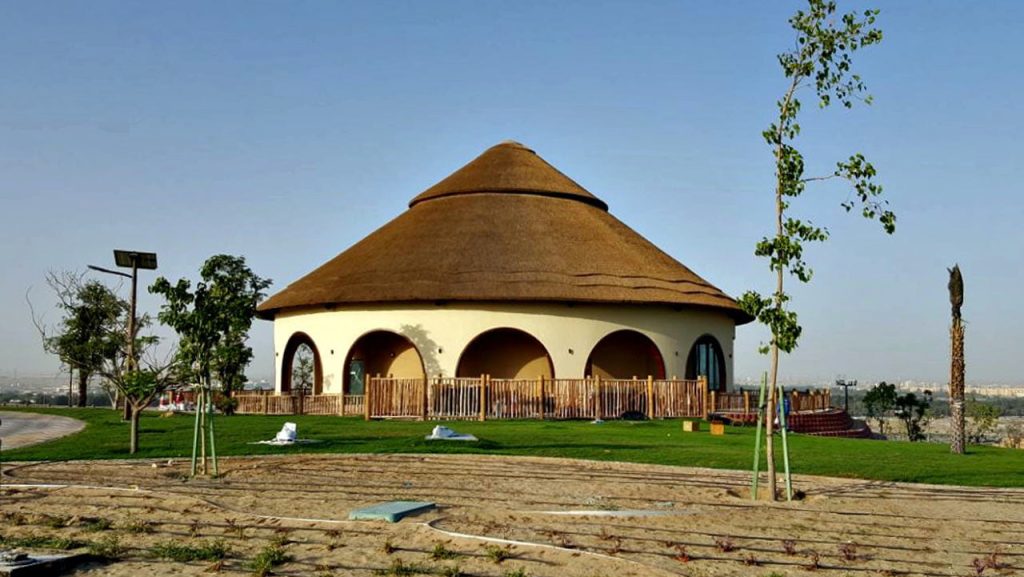African Village thatched building with lath fencing