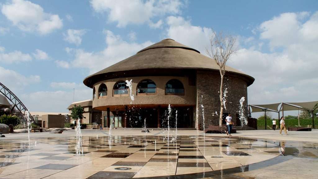 Dubai Safari main building thatched roof