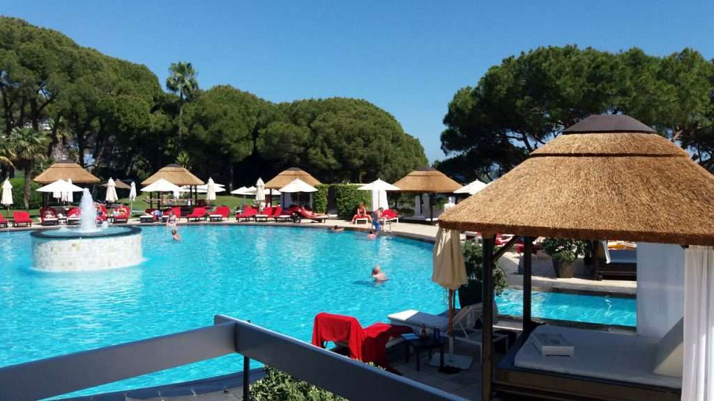 Gran Melia Don Pepe thatched poolside daybeds cabanas