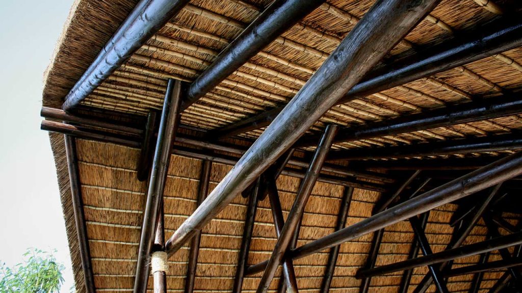 Thatched roof interior at Doha