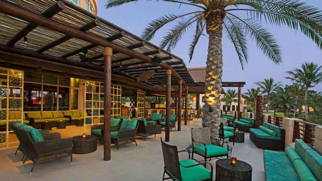 Trader Vics Ras Al Khaimah semi-shaded timber pergolas