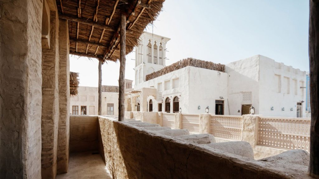 Al Seef barasti shade pergola rustic arish fencing and mangrove chandals