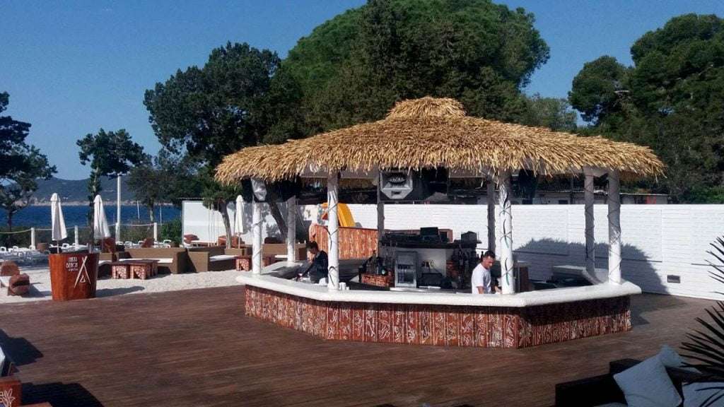 Cape Reed synthetic thatch at Nikki Beach Marbella