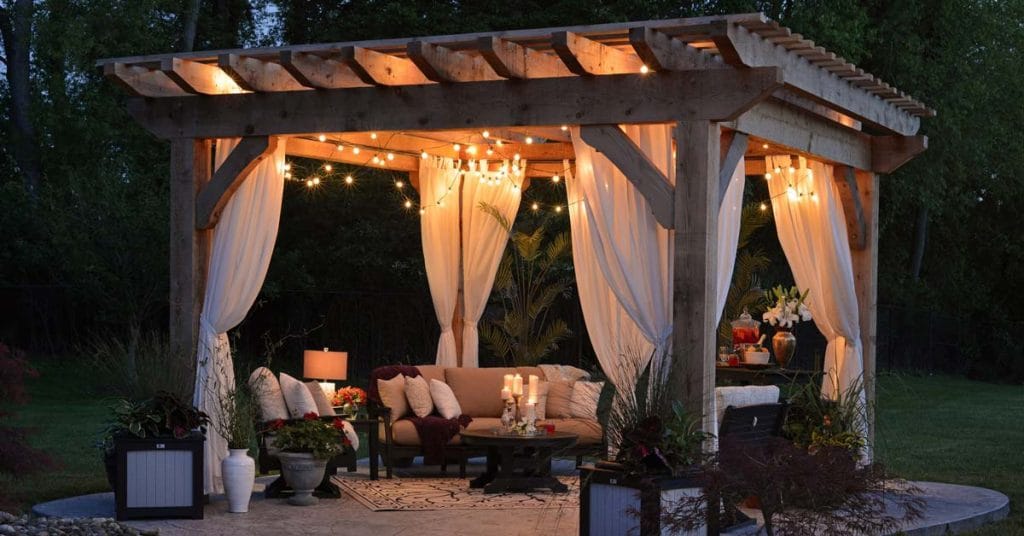 Sawn timber pergola