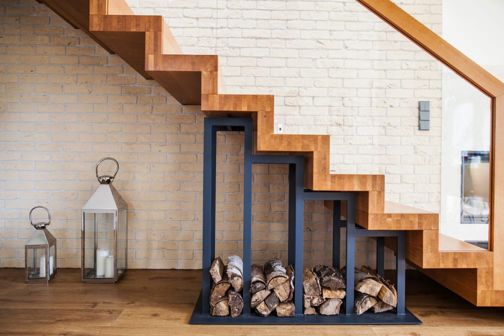 Interior wooden staircase