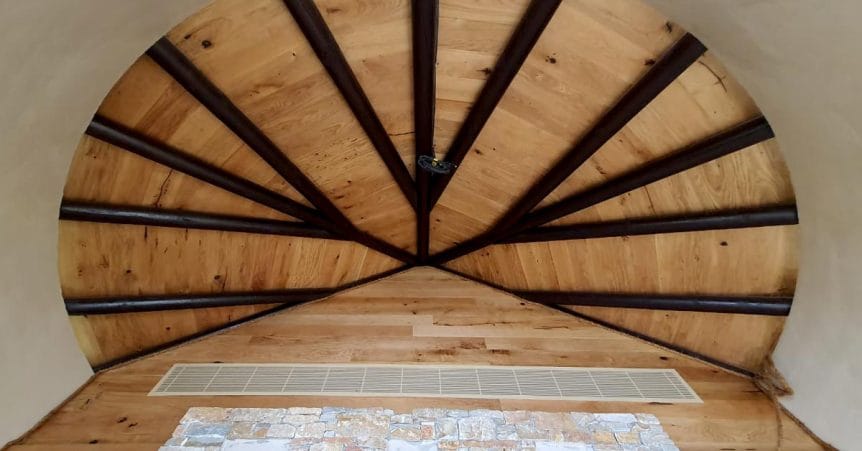 Beautiful interior of a wood ceiling