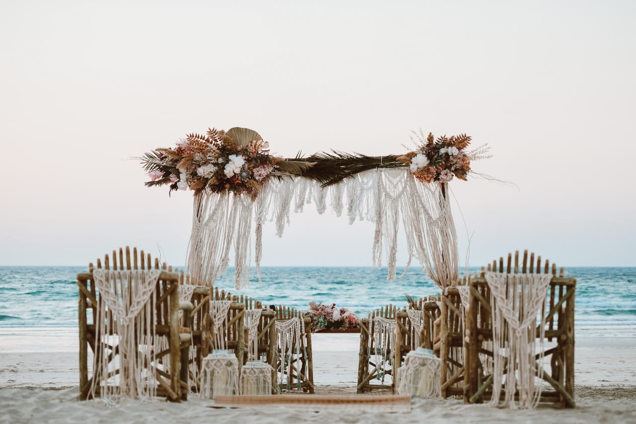 Boho chic inspired timber lath furniture