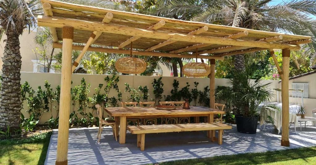 Boho chic timber pergola