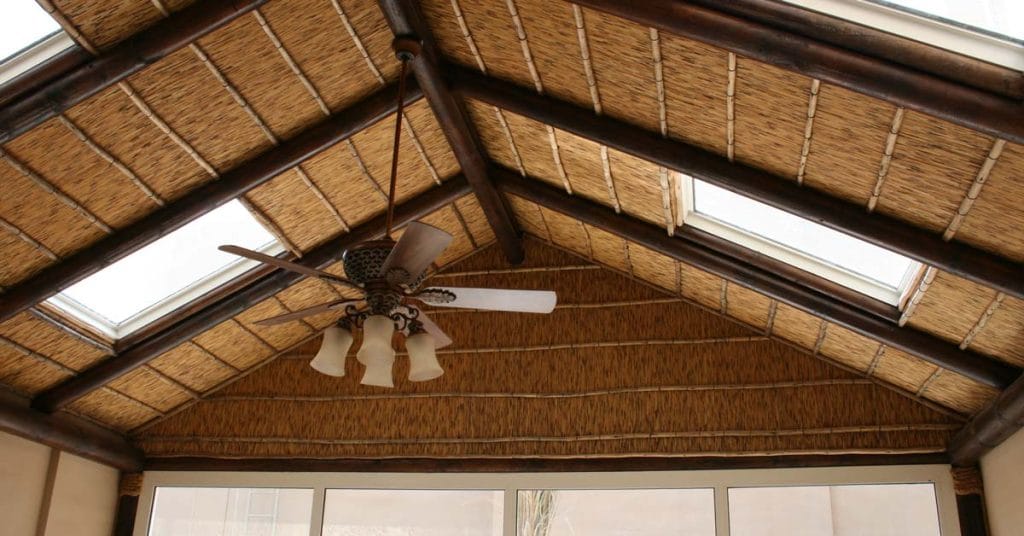 Thatch roof with a skylight
