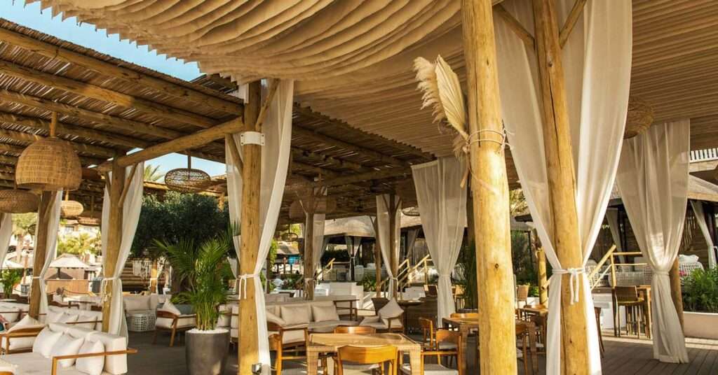 Exterior view of Cape Reed's stunning project, Laguna Beach Taverna & Lounge at Sofitel, showcasing luxurious design and scenic beauty.