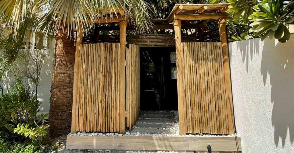 Custom designed outdoor shower room and it is the perfect outdoor accessory for this season