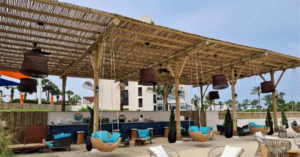 Scenic Cape Reed Timber Pergola at Jebel Ali Resort, Dubai