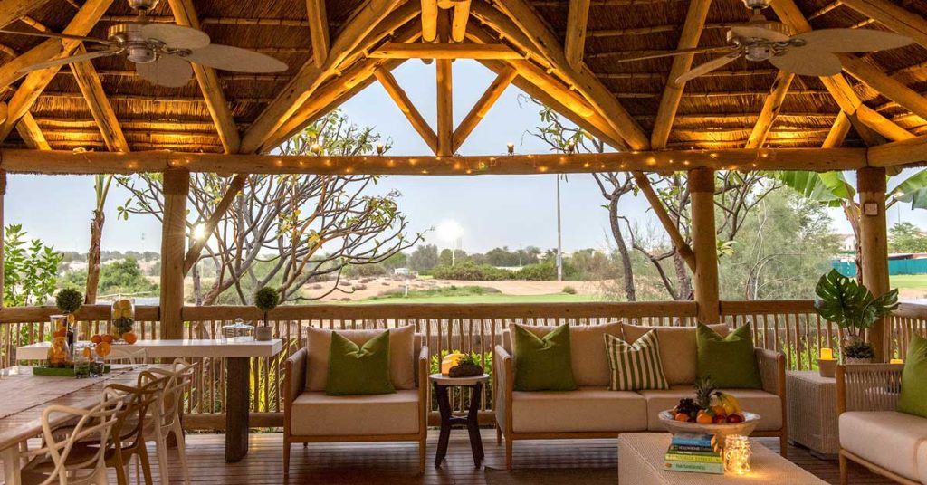 Cape Reed thatched gazebo interior